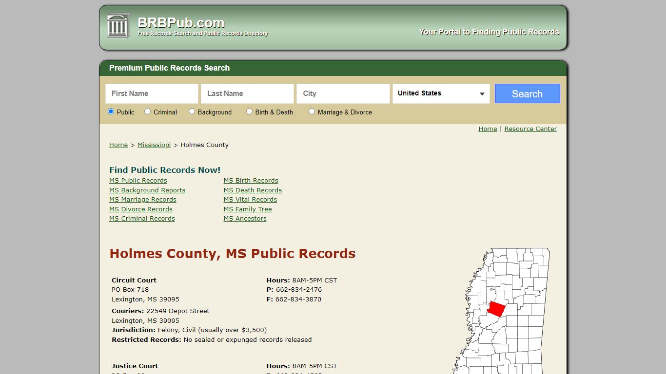 Holmes County Public Records | Search Mississippi ...