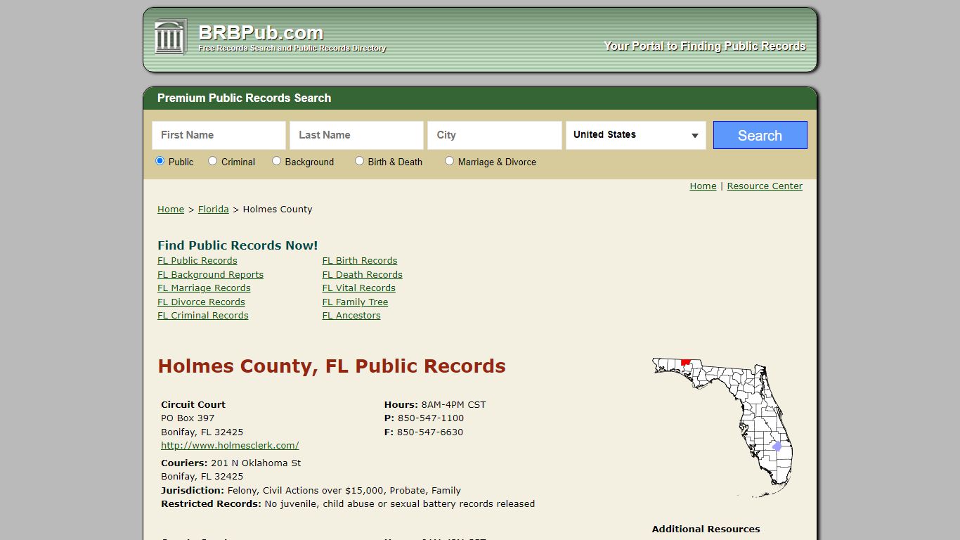 Holmes County Public Records | Search Florida Government ...